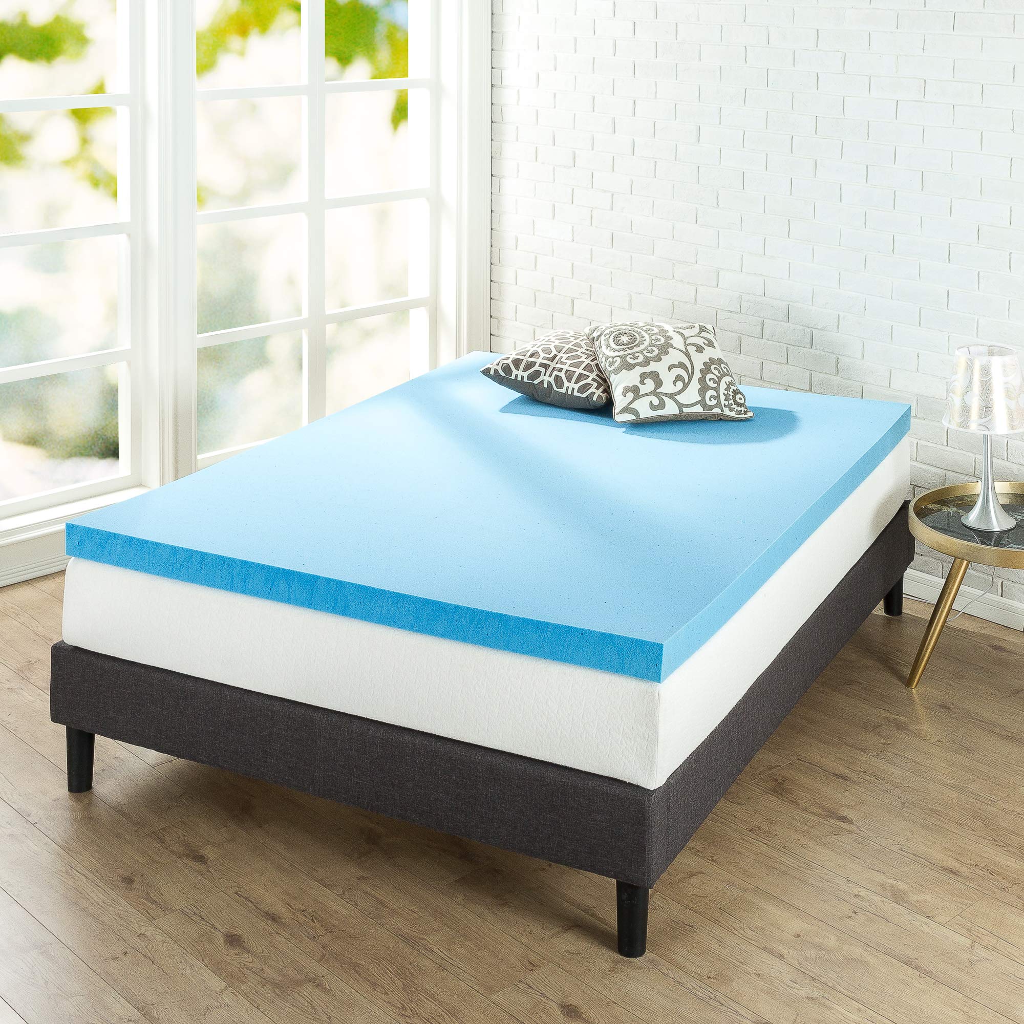 Topper Tấm Tiện Nghi Làm Mềm Nệm Gel Mát Cao Cấp Zinus - Gel Memory Foam Mattress Topper with Cover 180x200*7.5cm