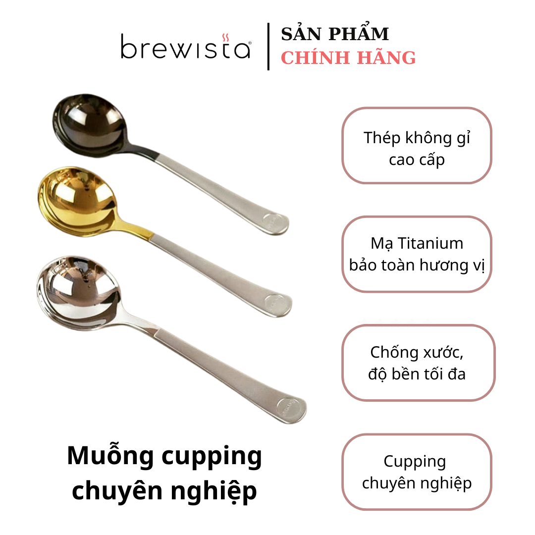 Muỗng thử nếm cà phê chính hãng Brewista - Màu bạc