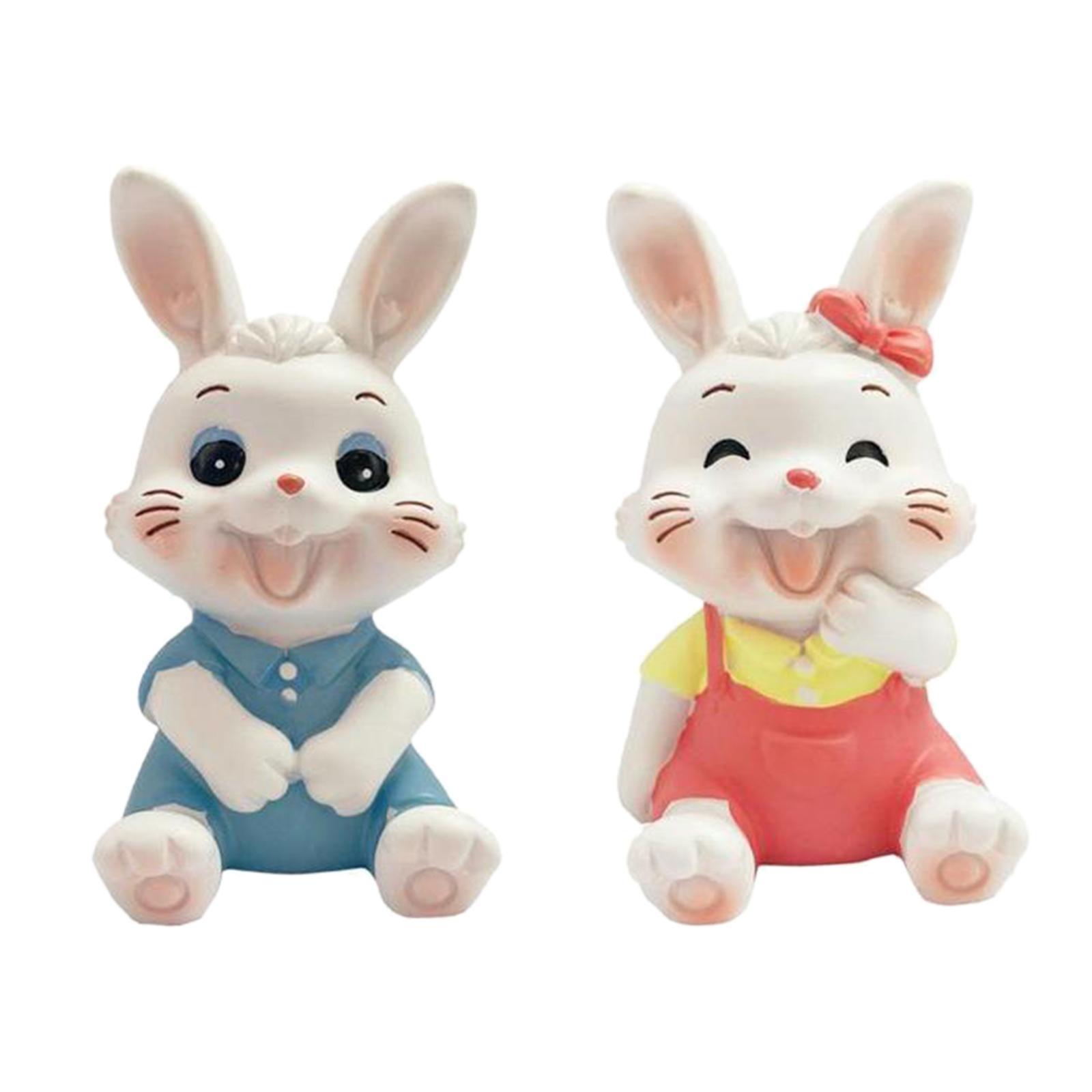 Cute Rabbit Figures Small Rabbit Figurines Art Sculpture for Home Decoration