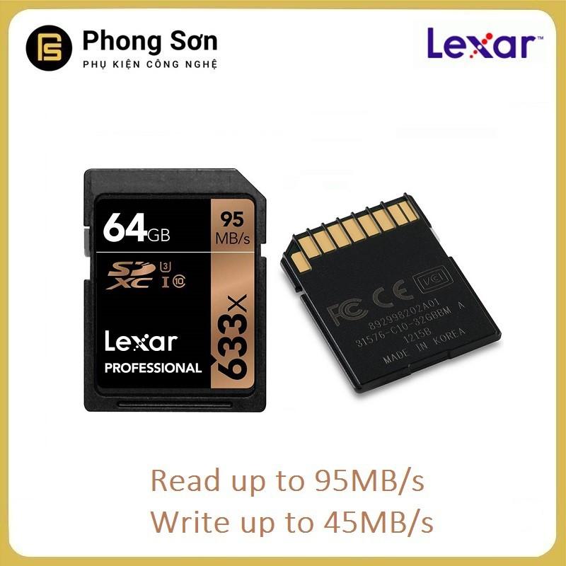 Thẻ Nhớ SDHC 64GB Lexar Professional U1 633x 95MB/S - Hàng Nhập Khẩu