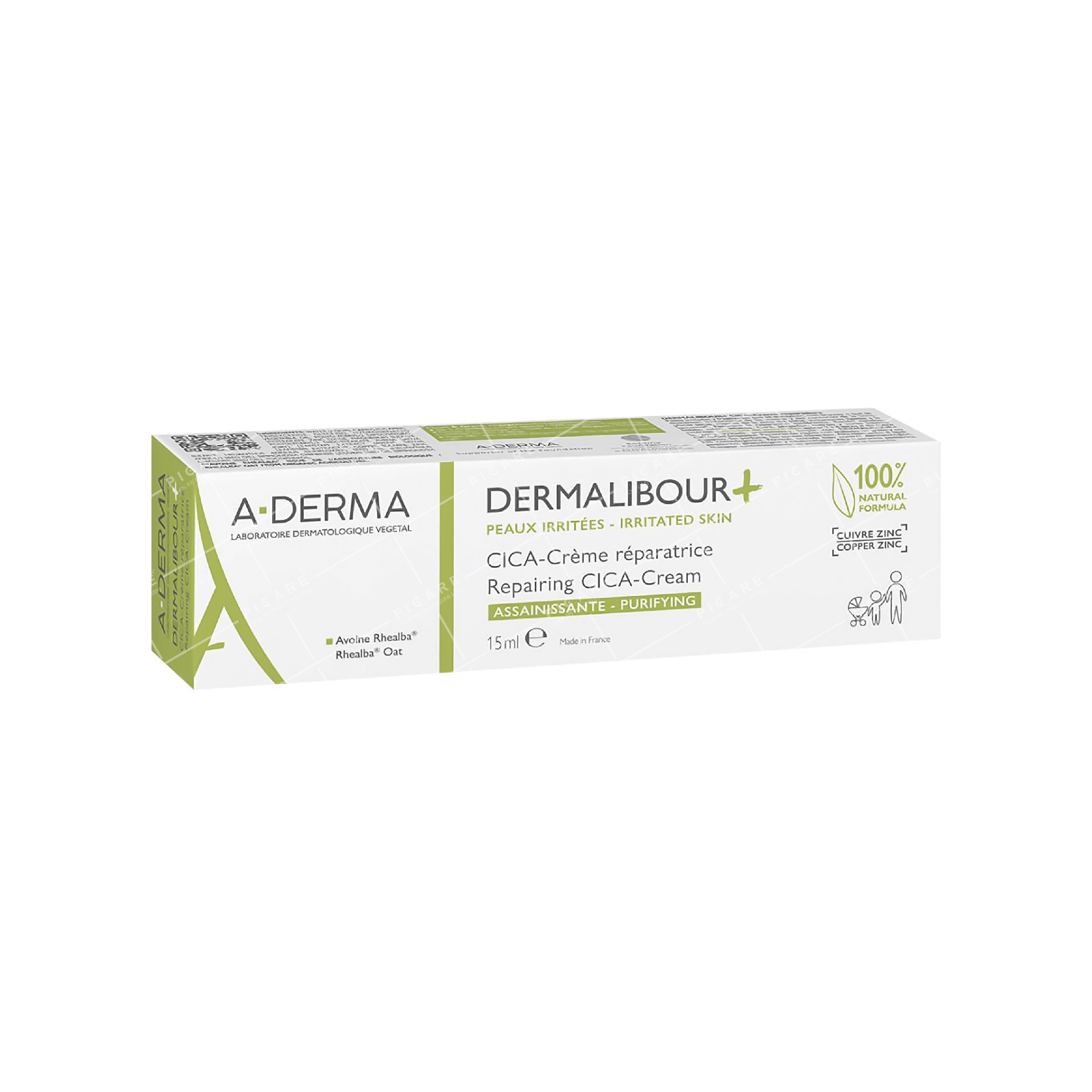 Kem Làm Dịu Da Và Kháng Khuẩn A-Derma Cho Da Nhạy Cảm, Dễ Kích Ứng, Ngứa, Tróc Vảy, Hăm Tã Dermalibour Cream 15ml