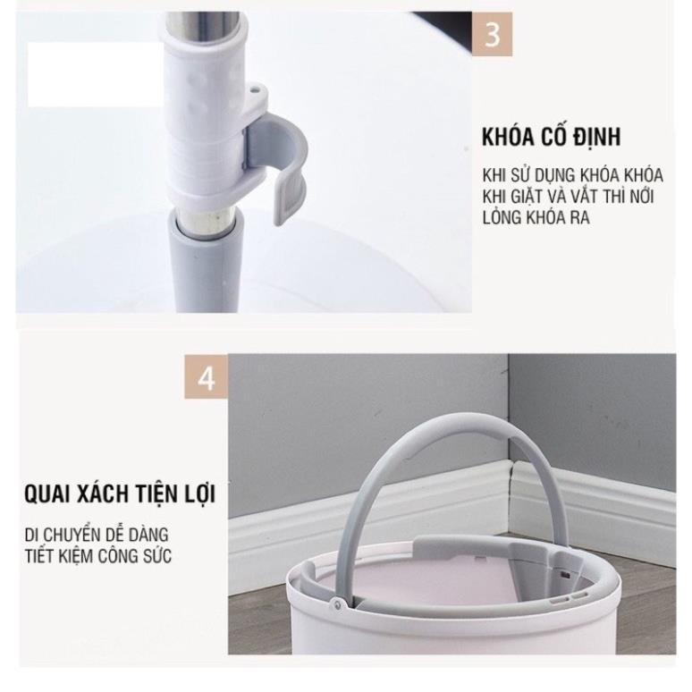 Bộ cây chổi lau nhà chính hãng K8 cao cấp, xoay 360