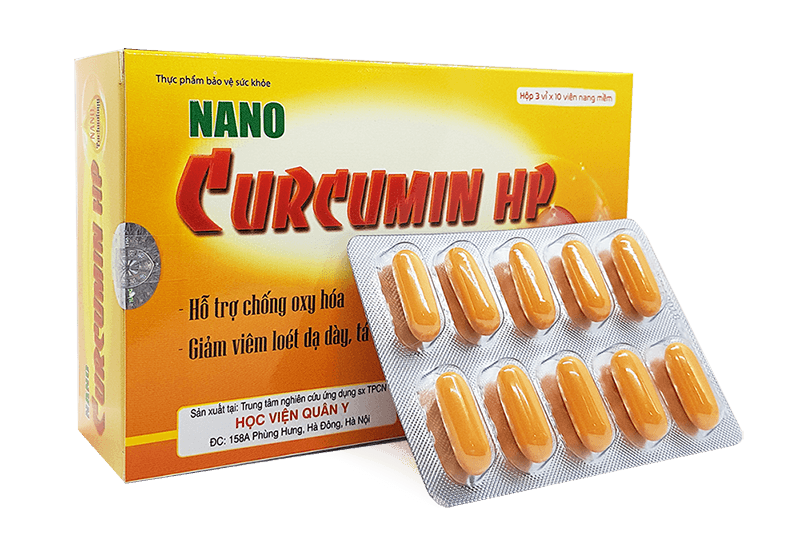 Bộ 2 hộp Thực phẩm chức năng Nano Curcumin HP - Học Viên Quân Y - Giải Pháp Cho Người Bệnh Dạ Dày, Ung Thư