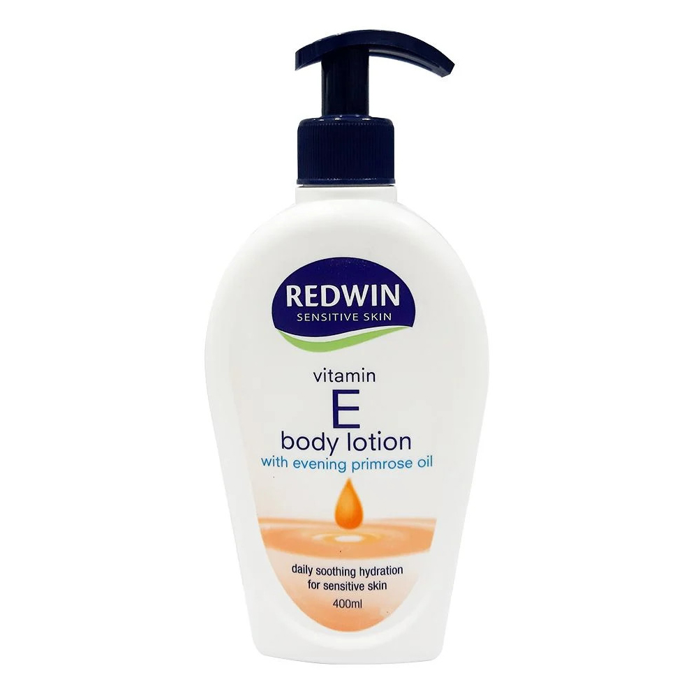 Kem dưỡng phục hồi Redwin Body Lotion Vitamin E, EPO 400ml - cấp và khóa ẩm, tái tạo phục hồi da