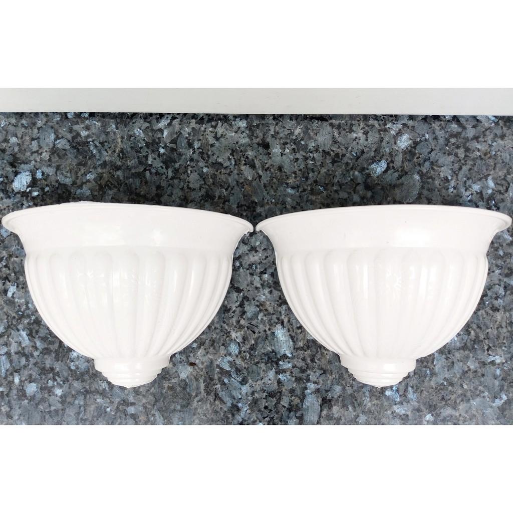 Combo 2 chậu trồng hoa ốp tường lớn trắng 30 x 20cm