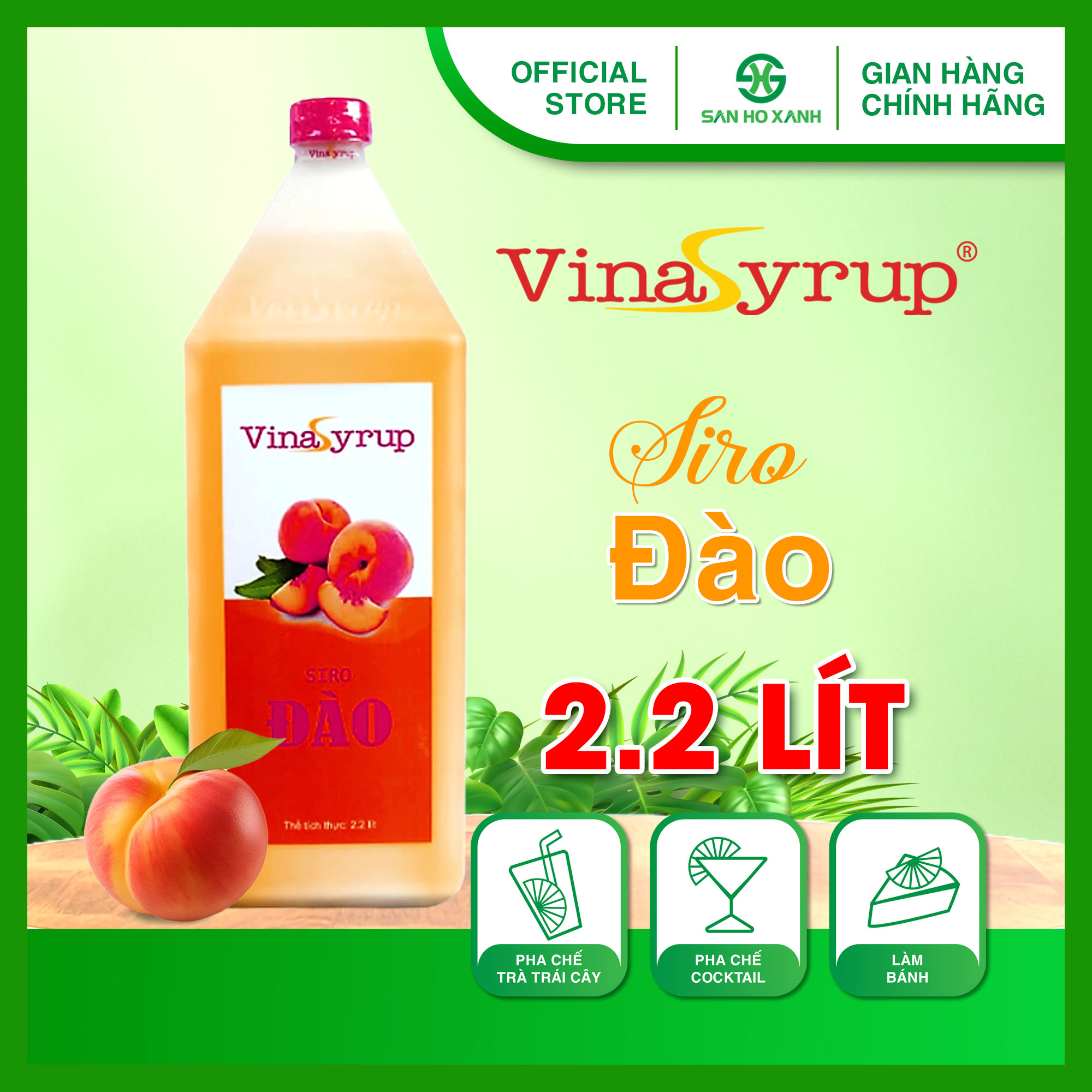 Si Rô VINASYRUP Đào 2.2L