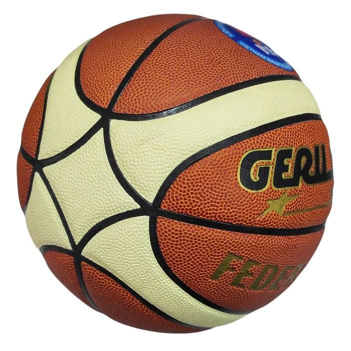 Quả bóng rổ da Geru Star Federation số 6 số 7 TẶNG kim bơm + túi lưới indoor bền nhồi tốt, bám tay