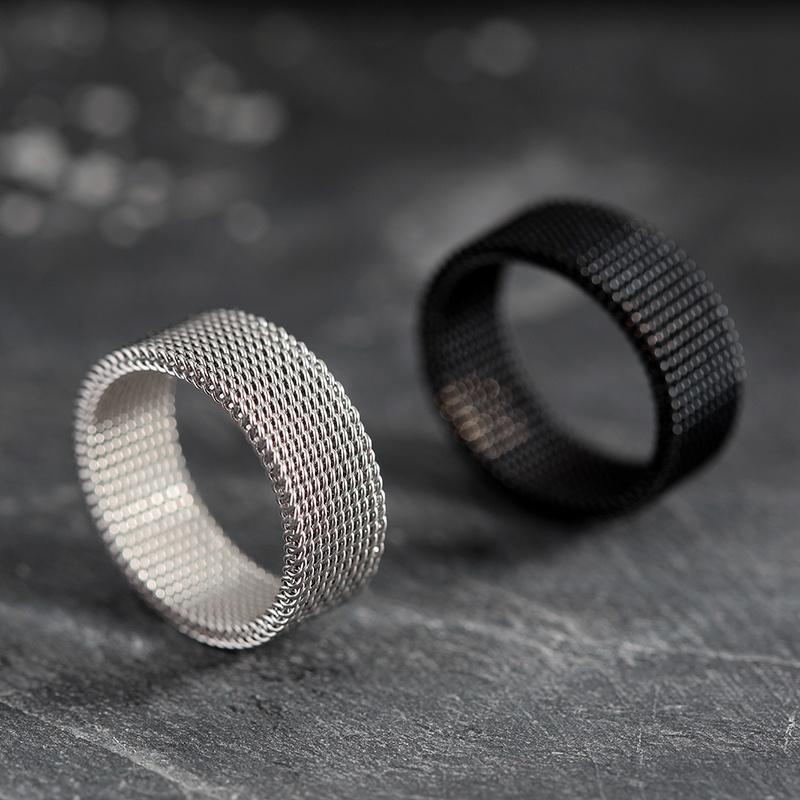 Nhẫn Nam Nữ Xích Elas Ring Phong Cách Hiphop Màu Đen Bạc Đẹp Cao Cấp - Nhẫn Chất liệu Titan Không Gỉ - Elas Ring -CamCam
