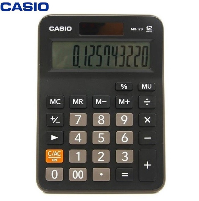 Máy tính Casio MX-12B, Bảo hành 7 năm - Giao màu ngẫu nhiên - Hàng chính hãng Bitex