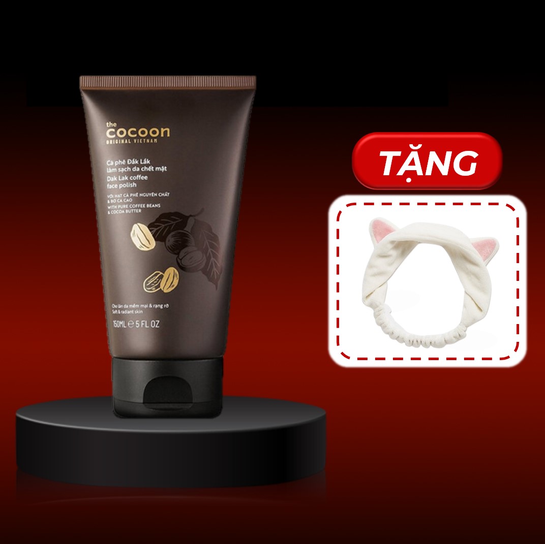 Tẩy Tế Bào Chết Da Mặt Cocoon Cà Phê Đắk Lắk 150ml + Tặng Kèm Băng Đô Tai Mèo Màu Ngẫu Nhiên