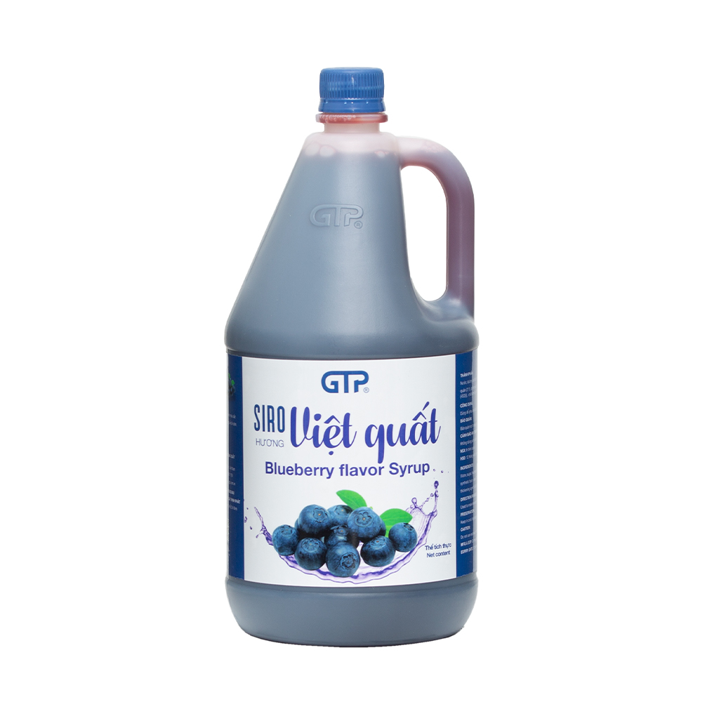 Siro Việt Quất GTP (1.9L/chai) - Chuyên dùng pha chế: Trà sữa, Trà trái cây, Cocktail, Mocktail