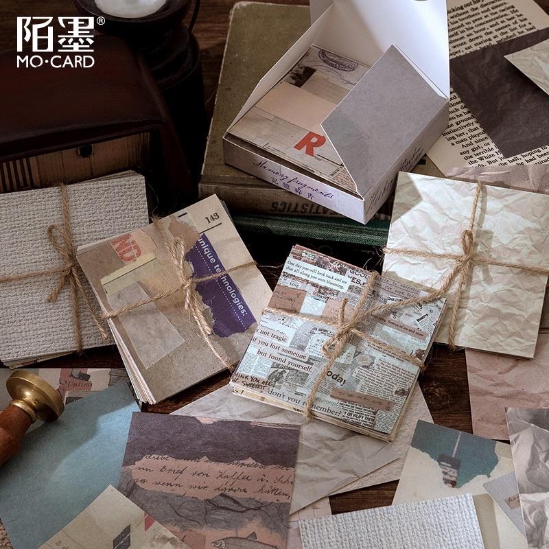 Hộp 100 tờ giấy nền cổ điển / vintage dùng để trang trí DIY