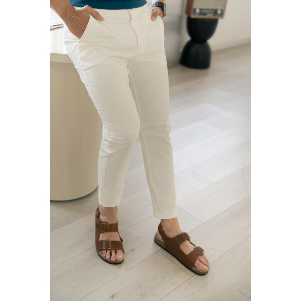 Quần Kaki Dài Nam BY COTTON Chinos White 3.0