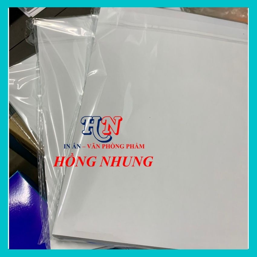 [HỒNG NHUNG] Xấp 100 tờ Decal A4 Đế Xanh - Siêu Dính, Mặt Giấy Mịn