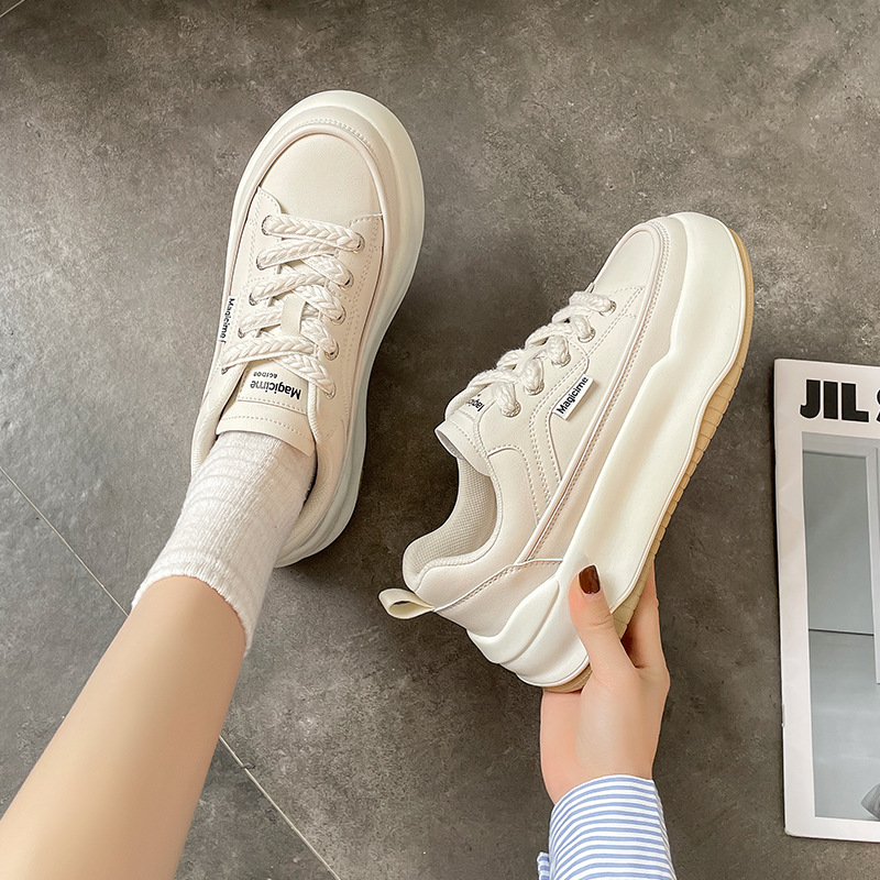 Giày thể thao nữ GEMI - giày ullzzang màu viền đen- trắng, giày sneaker bánh mì, độn đế- M7088