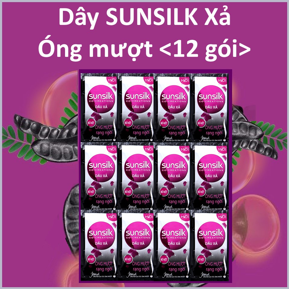 Dầu xả Sunsilk Óng mượt rạng ngời  Dây 12 gói