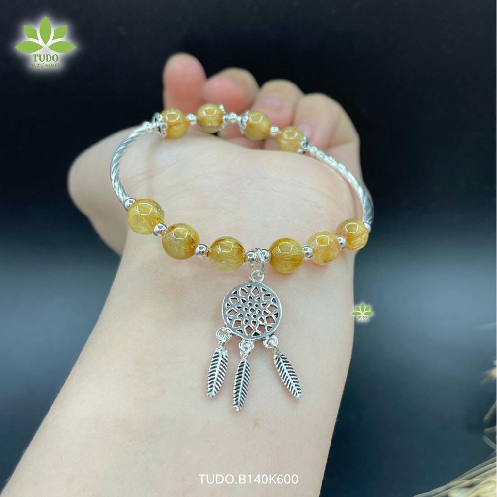 Vòng Tay Nữ Đẹp - Vòng Phong Thủy Mệnh Kim Thổ TUDO B140K600 VCBTATV Charm Dreamcatcher