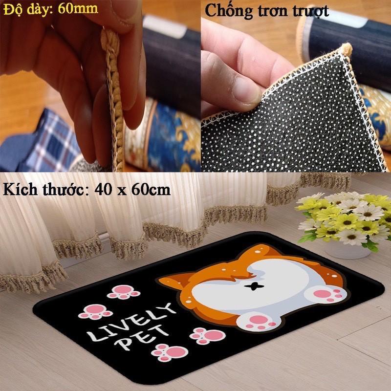 Thảm Chân Chống Trượt Hình Thú 3D Mẫu Mới size lớn--HH096