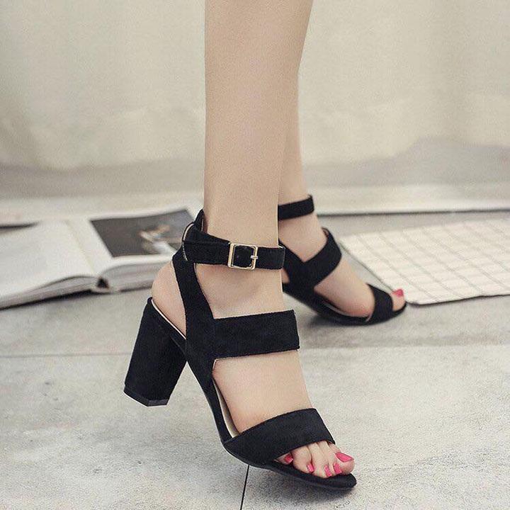 Giày cao gót 2 bảng đen