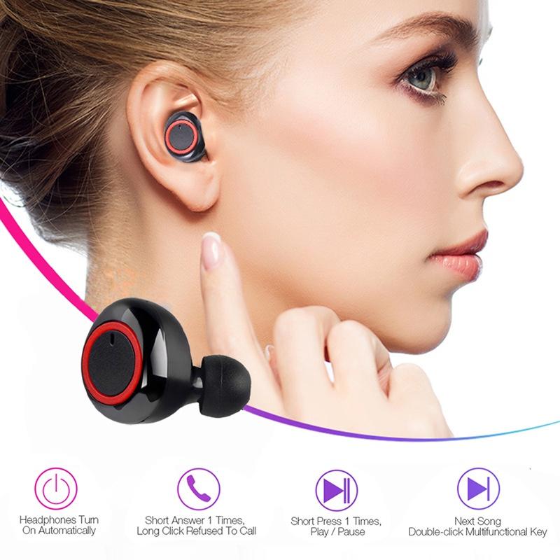 Tai nghe bluetooth Y50 Tai nghe không dây thể thao ngoài trời TWS2 5.0 với ngăn sạc Tai nghe cảm ứng