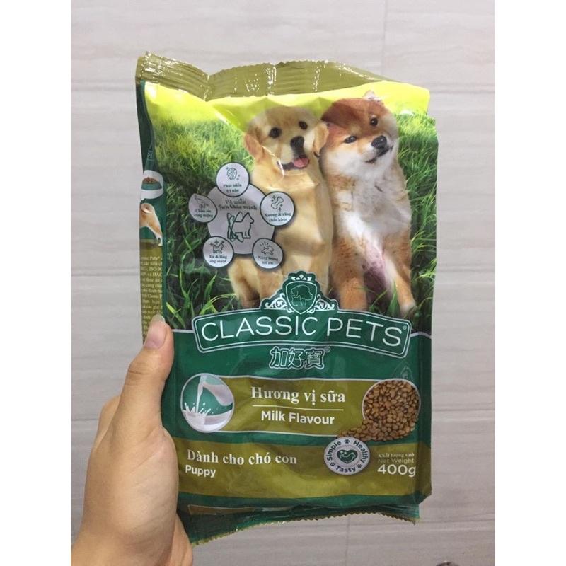 THỨC ĂN HẠT KHÔ CHO CHÓ CON CLASSIC VỊ SỮA TÚI 400G