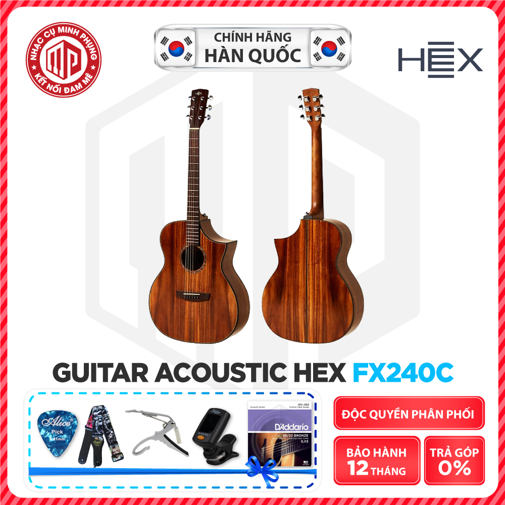 Đàn Guitar Acoustic - HEX FX240C - Honey Series - Size Grand Auditorium - Hàng chính hãng