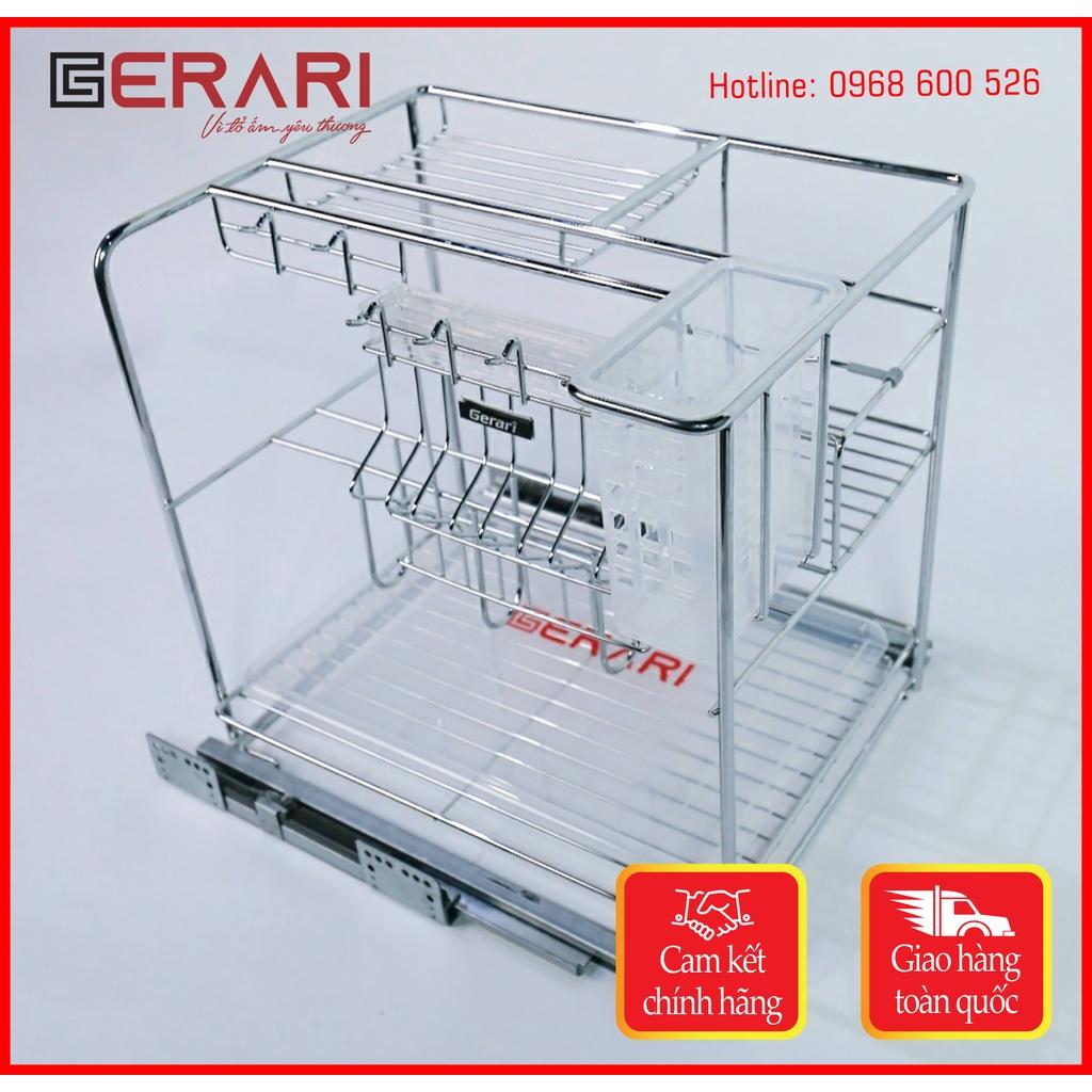 Kệ dao thớt chai lọ Gerari nan dẹt Inox 304 bóng mờ cao cấp