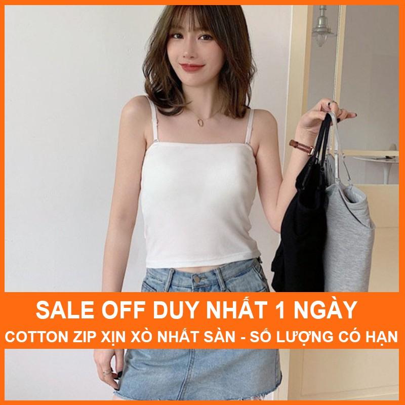 Áo hai dây nữ croptop Madela 100% Cotton, co dãn thoải mái dáng ôm cực thoải mái cho mùa hè, có hai màu đen trắng dễ phối đồ