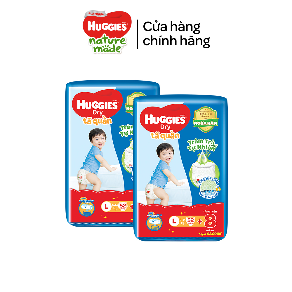 Combo 2 gói Tã/bỉm quần HUGGIES SKINCARE gói M76+8/L68/XL60/XXL54 (M56/L48/XL40/XXL36+8)