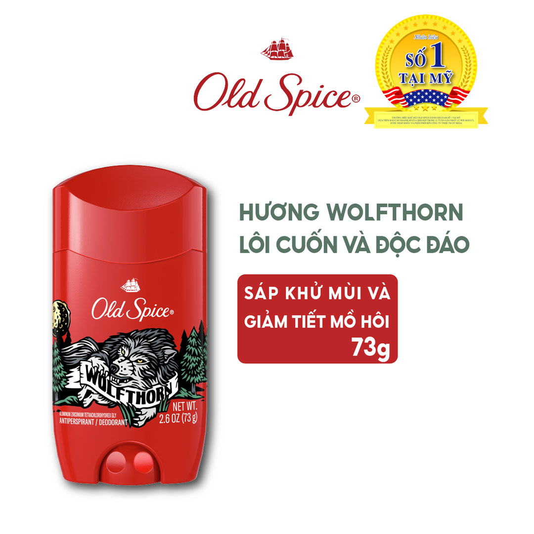 Sáp khử mùi Old Spice Wolfthorn 73g - màu đỏ - New