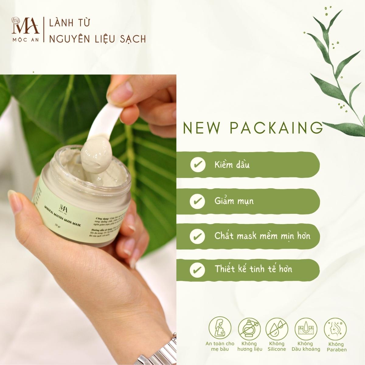 Mặt Nạ Bùn Khoáng Mineral Ginseng Maya Mask Mộc An Giúp Giảm Mụn, Dưỡng Da Tươi Trẻ 50g