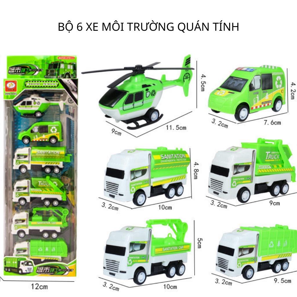 Ô tô đồ chơi cho bé, bộ 6 xe ô tô, máy bay chạy cót dành cho bé yêu