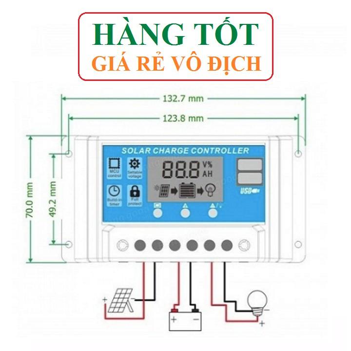 Điều khiển sạc năng lượng mặt trời 10A đến 50A