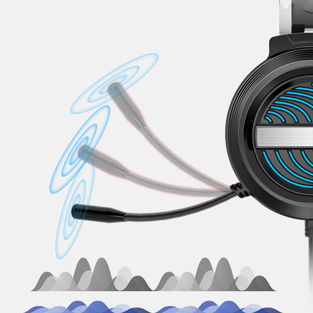 X9 USB + 3.5mm Gaming Headset with Mic 7 LED for PC Laptop black