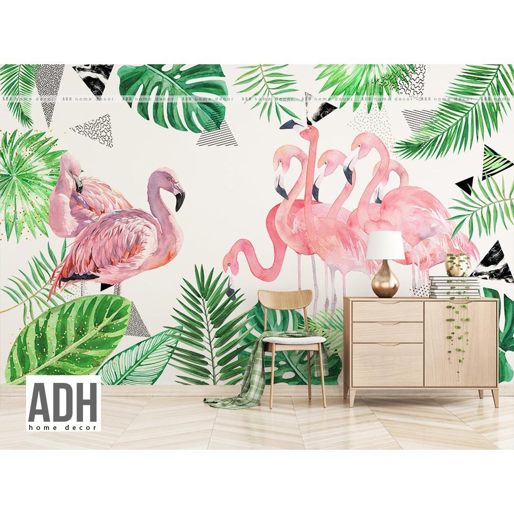 Tranh dán tường canvas hồng hạc ADHW012