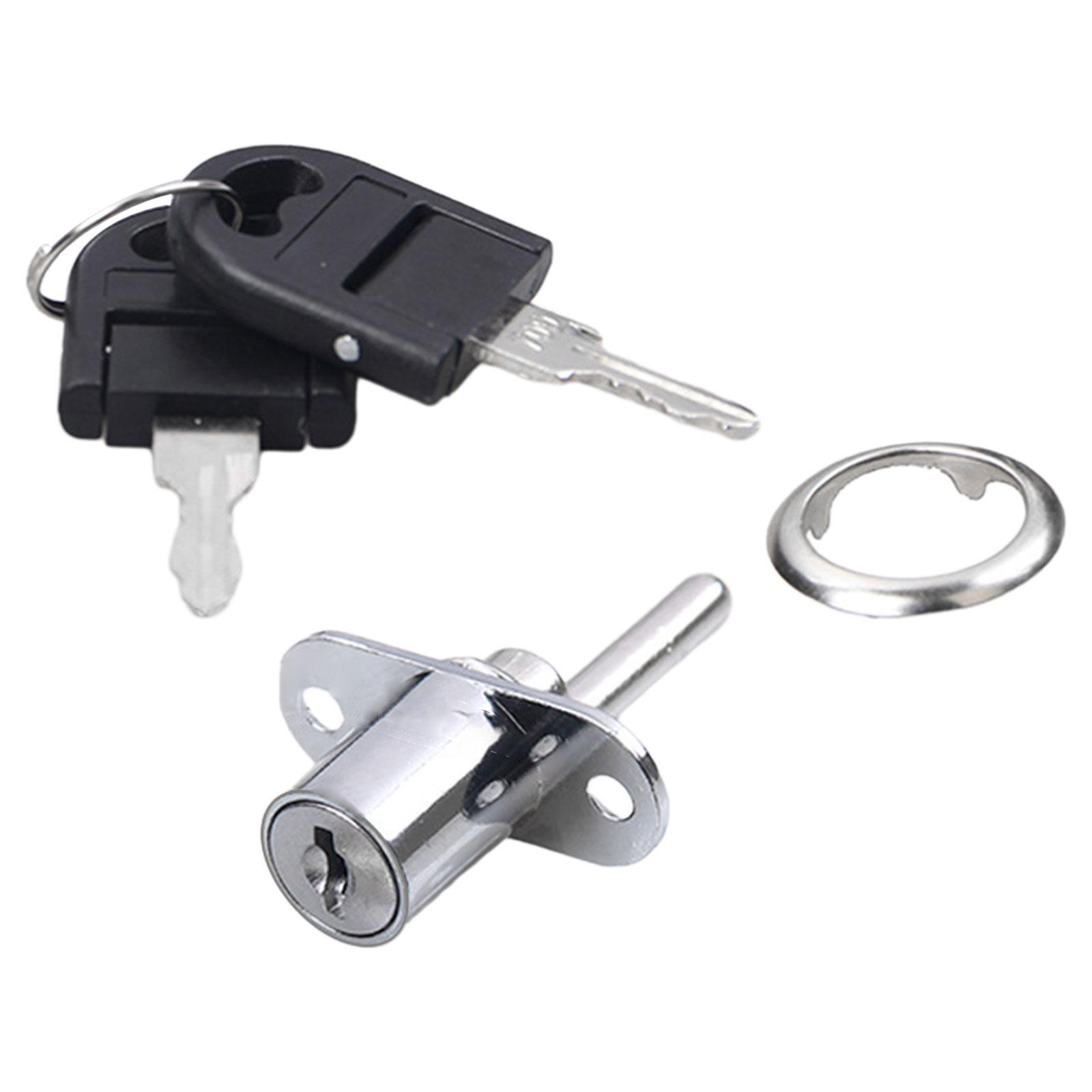 Push Plunger Lock Zinc Alloy Plunger Lock Portable Cylinder Head Cabinet Lock Drawer Lock Cabinet Plunger Lock for Desk Locker