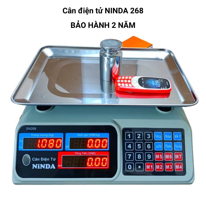 [ bảo hành 2 năm ] cân tính tiền điện tử NINDA 268 ( 30kg/1 ) dùng cho cân trái cây, thực phẩm...