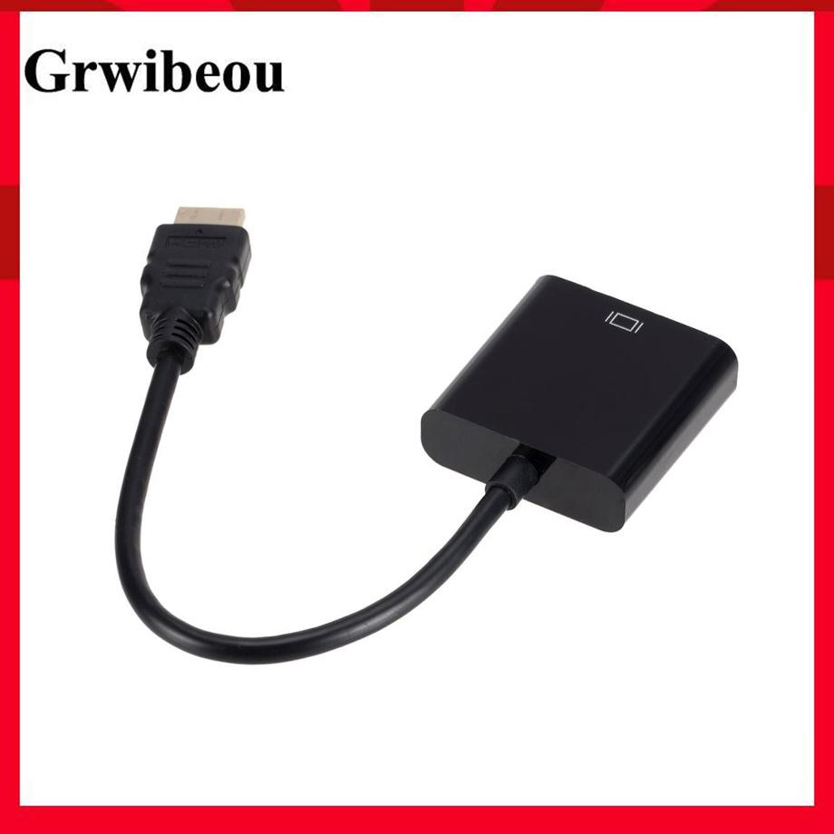 Grwibeou HD 1080p HDMI sang VGA Cáp chuyển đổi HDMI Male sang VGA Famale Converter Bộ chuyển đổi kỹ thuật số tương tự cho máy tính xách tay máy tính xách tay PC TV