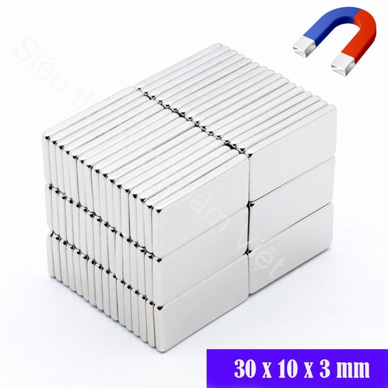 Nam châm vĩnh cửu 30x10x3mm set 5 viên, nam châm có lực hút mạnh