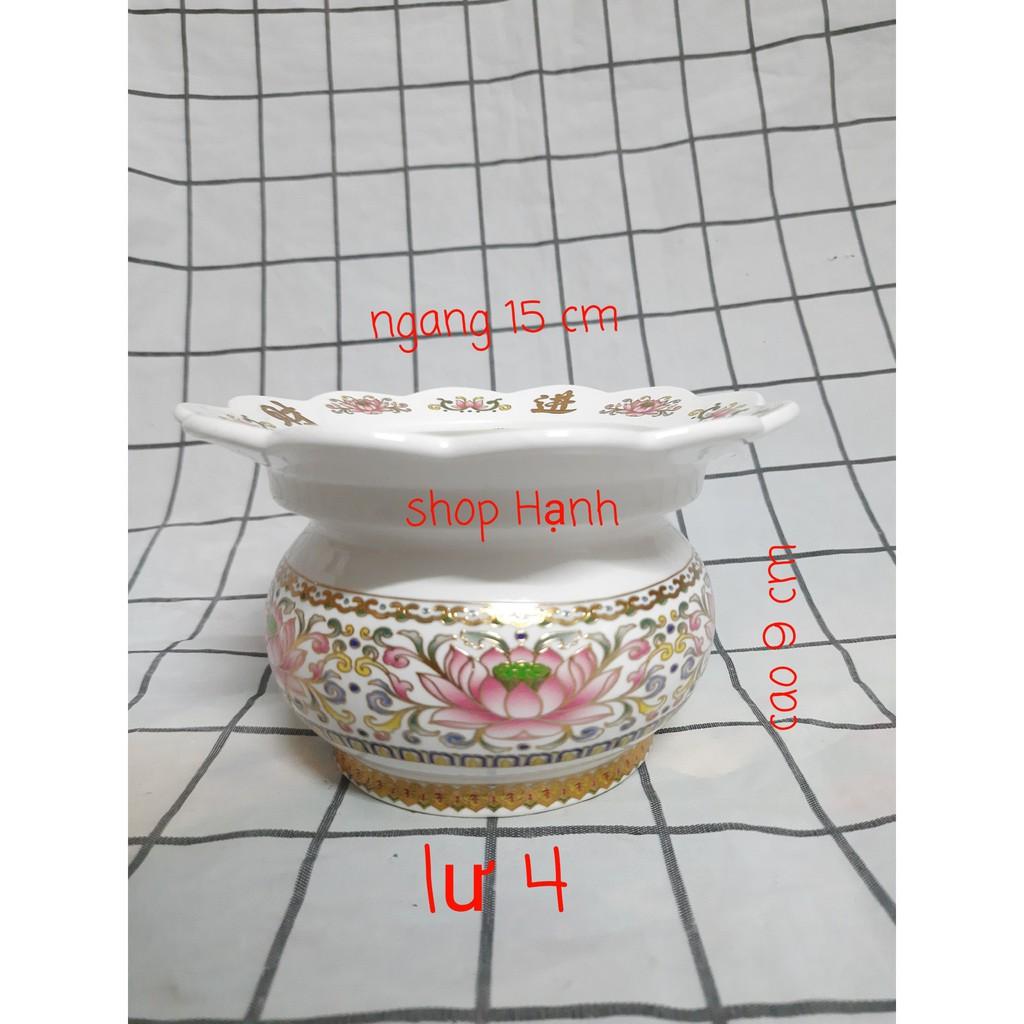 lư hương hứng tàn sen hồng 0128