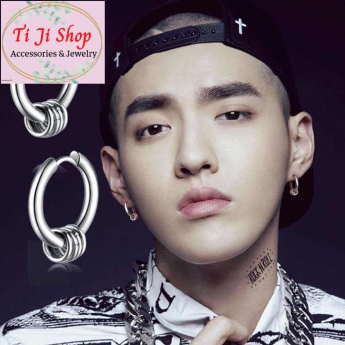 BÔNG TAI INOX KHOEN TRÒN THỜI TRANG KPOP đẹp, không đen, - số lượng  chiếc