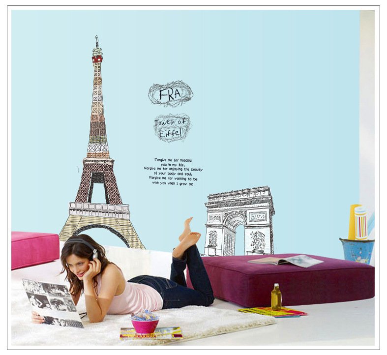 Decal dán tường Paris tráng lệ - trang trí sang trọng