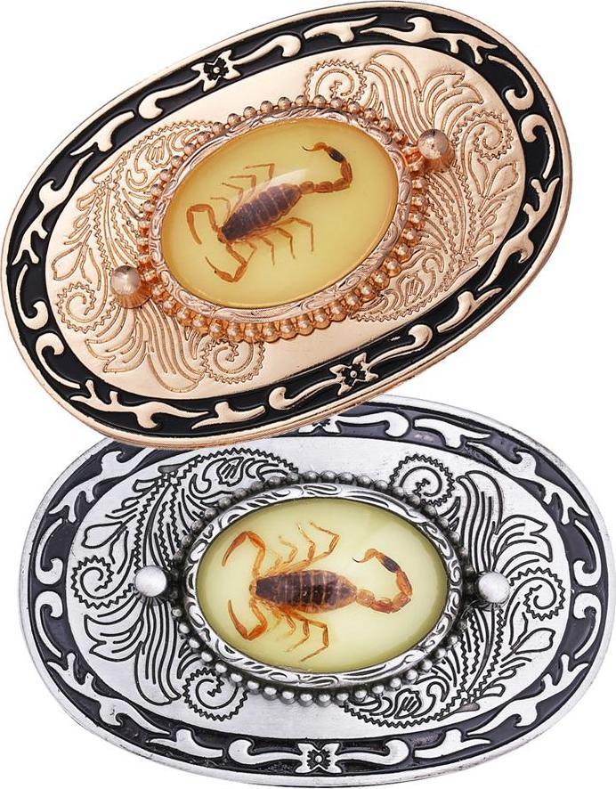 Men\'s Western Scorpion Belt Buckle Alloy Classic Buckle for Leather Belts