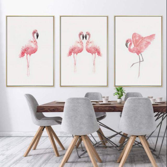 TRANH CANVAS HỒNG HẠC - bộ 3 tranh, chất liệu vải canvas.