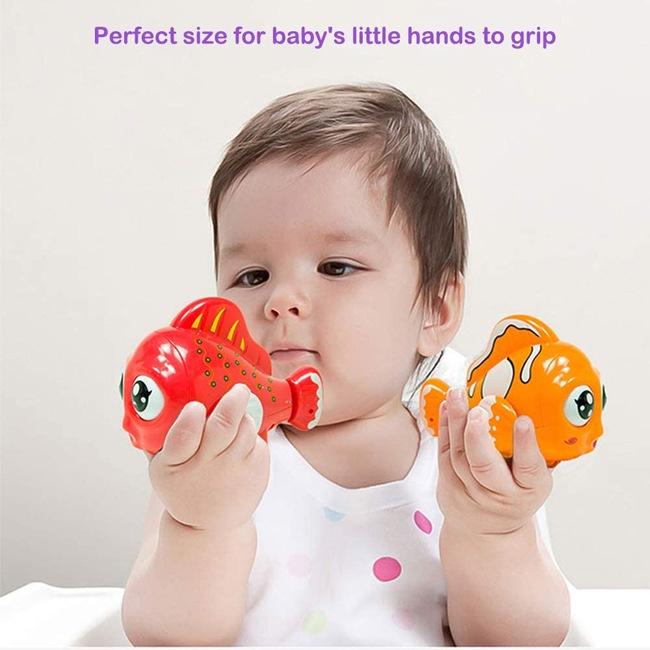 Đồ chơi trẻ em, Cá hoạt hình chạy cót, chớp mắt, vẫy đuôi, vẫy mang dễ thương cho bé, chất liêu nhựa ABS cao cấp