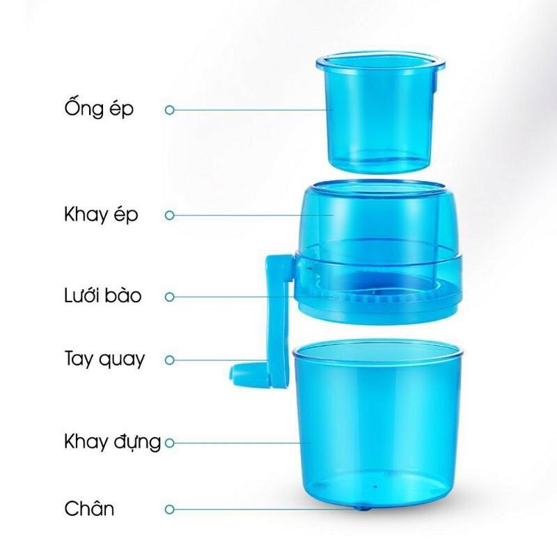 Máy bào đá tuyết mini cầm tay, Máy xay đá bào bằng tay 2 lưỡi bào đá tuyết cực mịn - Chính hãng MINIIN