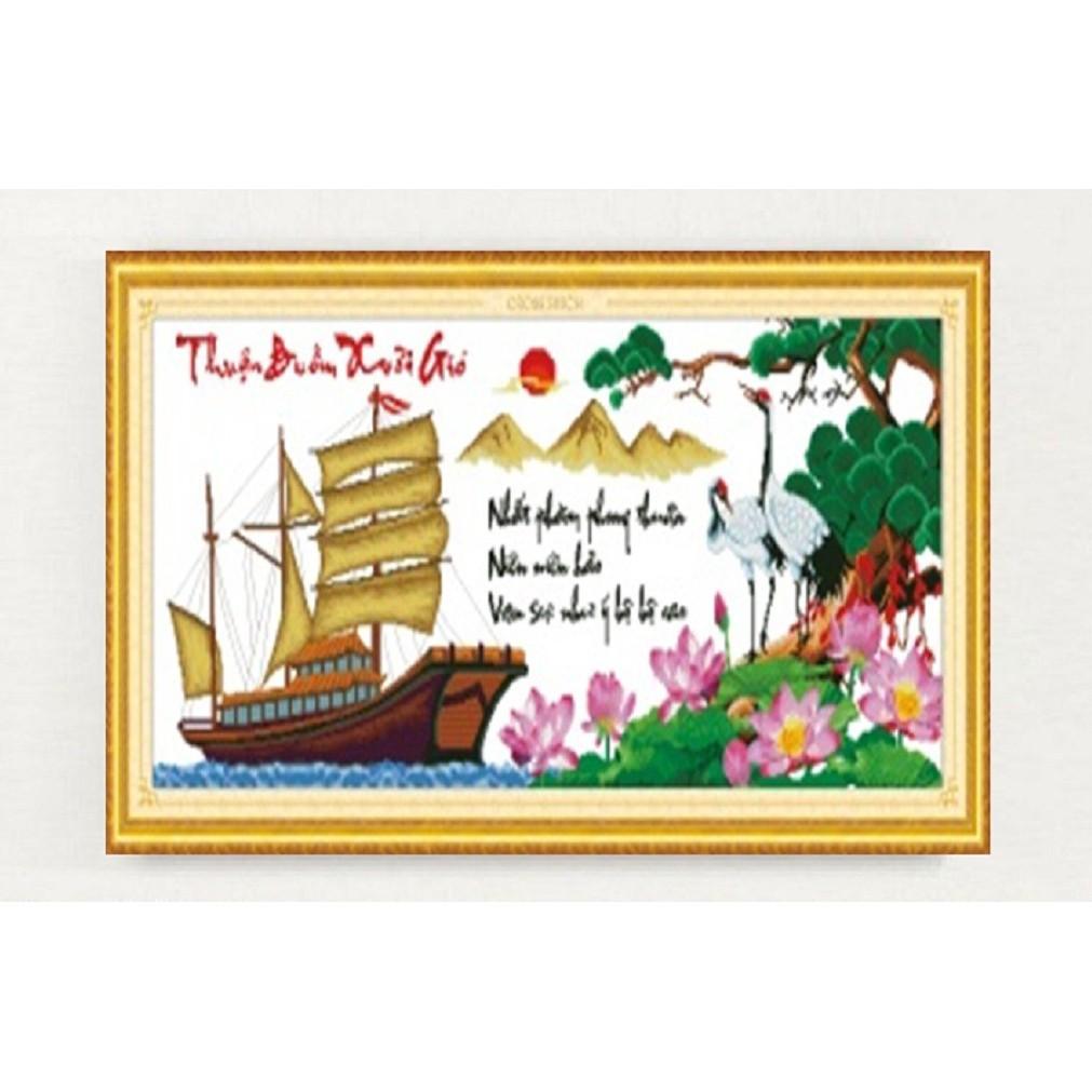 Tranh thêu thuận buồn xuôi gió - LV3265