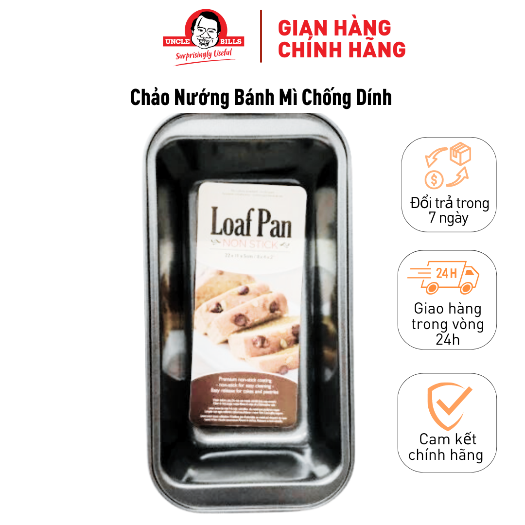 Khuôn Nướng Bánh Mì Chống Dính Uncle Bills KC0023 25x13cm