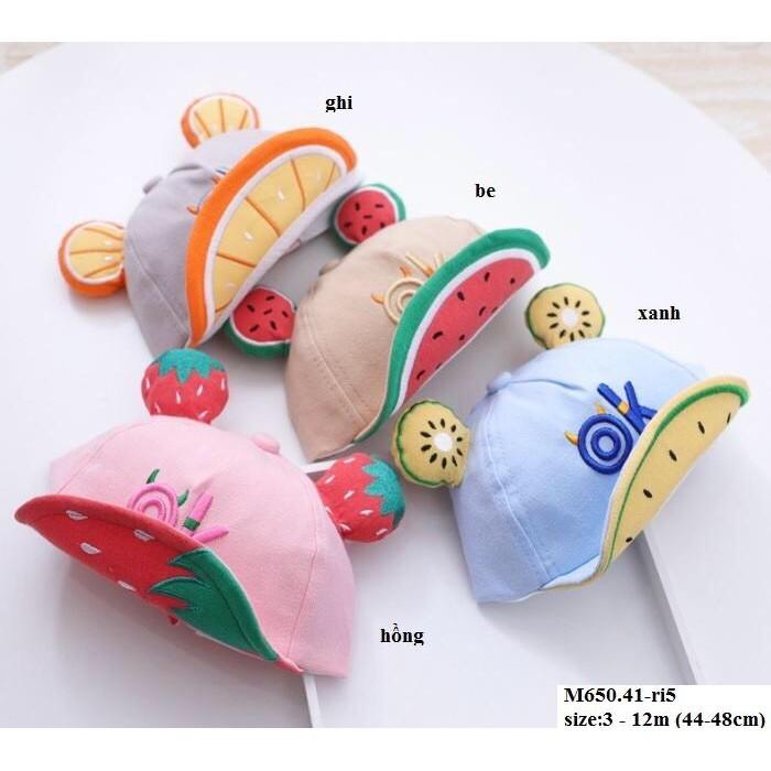 Mũ nón lưỡi trai hình hoa quả cho bé (OK)- vòng đầu 44-48mm (3-24 tháng)