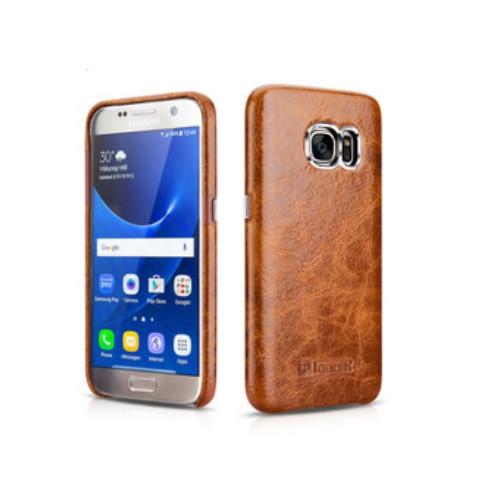 Ốp lưng da dành cho Samsung Galaxy S7 hàng hiệu Icarer – Oil Wax Back Cover Series  - Hàng chính hãng